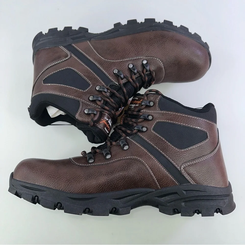 Weatherproof Vintage Jasper Outdoor Boots Mens 13M Brown Faux Leather Shoes NWB